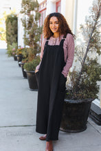 Load image into Gallery viewer, Feeing Joyful Black Wide Leg Adjustable Baggy Bib Jumpsuit
