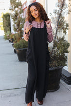 Load image into Gallery viewer, Feeing Joyful Black Wide Leg Adjustable Baggy Bib Jumpsuit
