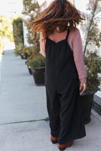 Load image into Gallery viewer, Feeing Joyful Black Wide Leg Adjustable Baggy Bib Jumpsuit
