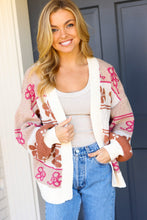 Load image into Gallery viewer, Take on The Day Ivory Floral Stripe Open Cardigan

