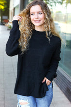 Load image into Gallery viewer, Classy Chic Mock Neck Chest Pocket Knit Sweater in Black
