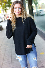 Load image into Gallery viewer, Classy Chic Mock Neck Chest Pocket Knit Sweater in Black
