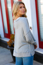 Load image into Gallery viewer, Cloudy Days Drop Shoulder Bubble Sleeve Outseam Top
