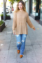 Load image into Gallery viewer, Classy Chic Mock Neck Chest Pocket Knit Sweater in Taupe
