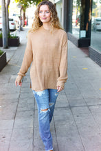 Load image into Gallery viewer, Classy Chic Mock Neck Chest Pocket Knit Sweater in Taupe
