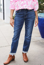 Load image into Gallery viewer, Judy Blue Mid Rise Cuffed Boyfriend Straight Leg Jeans
