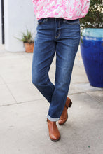 Load image into Gallery viewer, Judy Blue Mid Rise Cuffed Boyfriend Straight Leg Jeans
