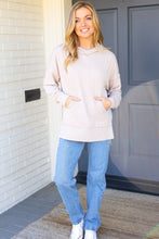 Load image into Gallery viewer, Weekend Ready Mineral Wash Rib Knit Hoodie in Oatmeal
