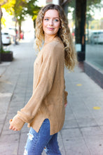 Load image into Gallery viewer, Classy Chic Mock Neck Chest Pocket Knit Sweater in Taupe
