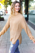 Load image into Gallery viewer, Classy Chic Mock Neck Chest Pocket Knit Sweater in Taupe
