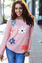 Load image into Gallery viewer, Eyes On You Flower Patch Oversized Knit Sweater in Terracotta
