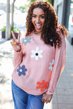 Load image into Gallery viewer, Eyes On You Flower Patch Oversized Knit Sweater in Terracotta
