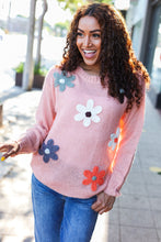 Load image into Gallery viewer, Eyes On You Flower Patch Oversized Knit Sweater in Terracotta
