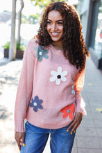 Load image into Gallery viewer, Eyes On You Flower Patch Oversized Knit Sweater in Terracotta
