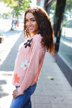 Load image into Gallery viewer, Eyes On You Flower Patch Oversized Knit Sweater in Terracotta
