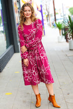 Load image into Gallery viewer, Sangria Nights Fit &amp; Flare Floral Print Midi Dress
