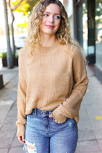 Load image into Gallery viewer, Classy Chic Mock Neck Chest Pocket Knit Sweater in Taupe
