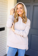 Load image into Gallery viewer, Weekend Ready Mineral Wash Rib Knit Hoodie in Oatmeal
