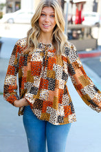 Load image into Gallery viewer, Earthbound Multi Leopard Patchwork Tie String Top
