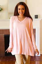 Load image into Gallery viewer, All For Love Peach Waffle Knit V Neck Dolman Top
