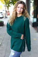 Load image into Gallery viewer, Classy Chic Mock Neck Chest Pocket Knit Sweater in Hunter Green
