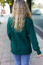 Load image into Gallery viewer, Classy Chic Mock Neck Chest Pocket Knit Sweater in Hunter Green
