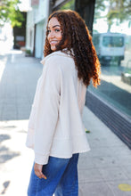 Load image into Gallery viewer, Easy Living Textured Knit Notch Neck Oversized Collar Sweater in Oatmeal
