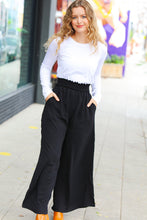 Load image into Gallery viewer, Relaxed Fun Smocked Waist Palazzo Pants in Black
