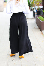 Load image into Gallery viewer, Relaxed Fun Smocked Waist Palazzo Pants in Black
