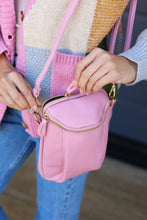Load image into Gallery viewer, Chic and Playful Vegan Leather Two Pocket Mini Cross Body in Pink

