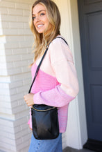 Load image into Gallery viewer, Chic and Playful Vegan Leather Two Pocket Mini Cross Body in Black
