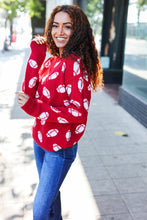 Load image into Gallery viewer, Game Day Football Print Jacquard Knit Sweater in Red
