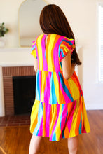 Load image into Gallery viewer, Eyes On You Multicolor Abstract Print Smocked Ruffle Sleeve Dress
