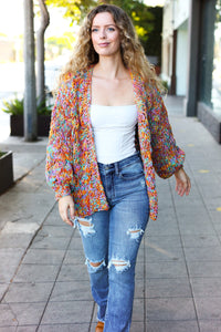 Be Your Best Multicolor Chunky Knit Open Cardigan