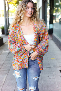 Be Your Best Multicolor Chunky Knit Open Cardigan