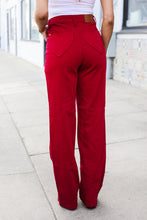 Load image into Gallery viewer, Judy Blue Heart Shaped High Rise Red Straight Leg Jeans
