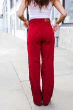 Load image into Gallery viewer, Judy Blue Heart Shaped High Rise Red Straight Leg Jeans
