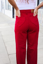 Load image into Gallery viewer, Judy Blue Heart Shaped High Rise Red Straight Leg Jeans
