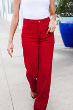 Load image into Gallery viewer, Judy Blue Heart Shaped High Rise Red Straight Leg Jeans
