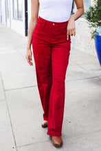 Load image into Gallery viewer, Judy Blue Heart Shaped High Rise Red Straight Leg Jeans
