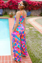 Load image into Gallery viewer, Summer Vibes Multicolor Abstract Floral Sleeveless Wide Leg Jumpsuit
