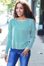 Load image into Gallery viewer, Hello Beautiful Rib Dolman Cropped Sweater Top in Green
