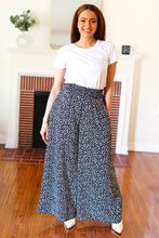 Load image into Gallery viewer, Let&#39;s Meet Up Black Animal Print Smocked Waist Palazzo Pants
