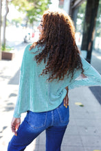 Load image into Gallery viewer, Hello Beautiful Rib Dolman Cropped Sweater Top in Green
