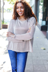 Hello Beautiful Rib Dolman Cropped Sweater Top in Camel