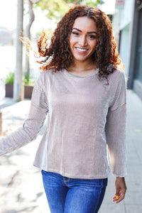 Hello Beautiful Rib Dolman Cropped Sweater Top in Camel