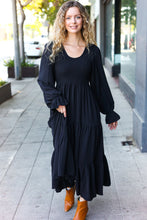 Load image into Gallery viewer, Beautiful You Smocked Ruffle Sleeve Maxi Dress in Black
