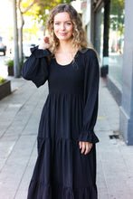 Load image into Gallery viewer, Beautiful You Smocked Ruffle Sleeve Maxi Dress in Black
