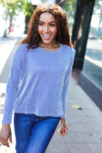 Load image into Gallery viewer, Hello Beautiful Rib Dolman Cropped Sweater Top in Blue
