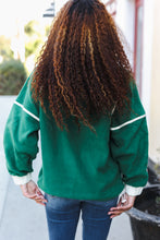 Load image into Gallery viewer, Catch Glances Cinched Waist Half Zip Up Fleece Jacket in Green
